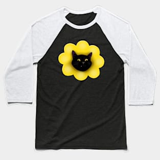 Sunflower Cat Baseball T-Shirt